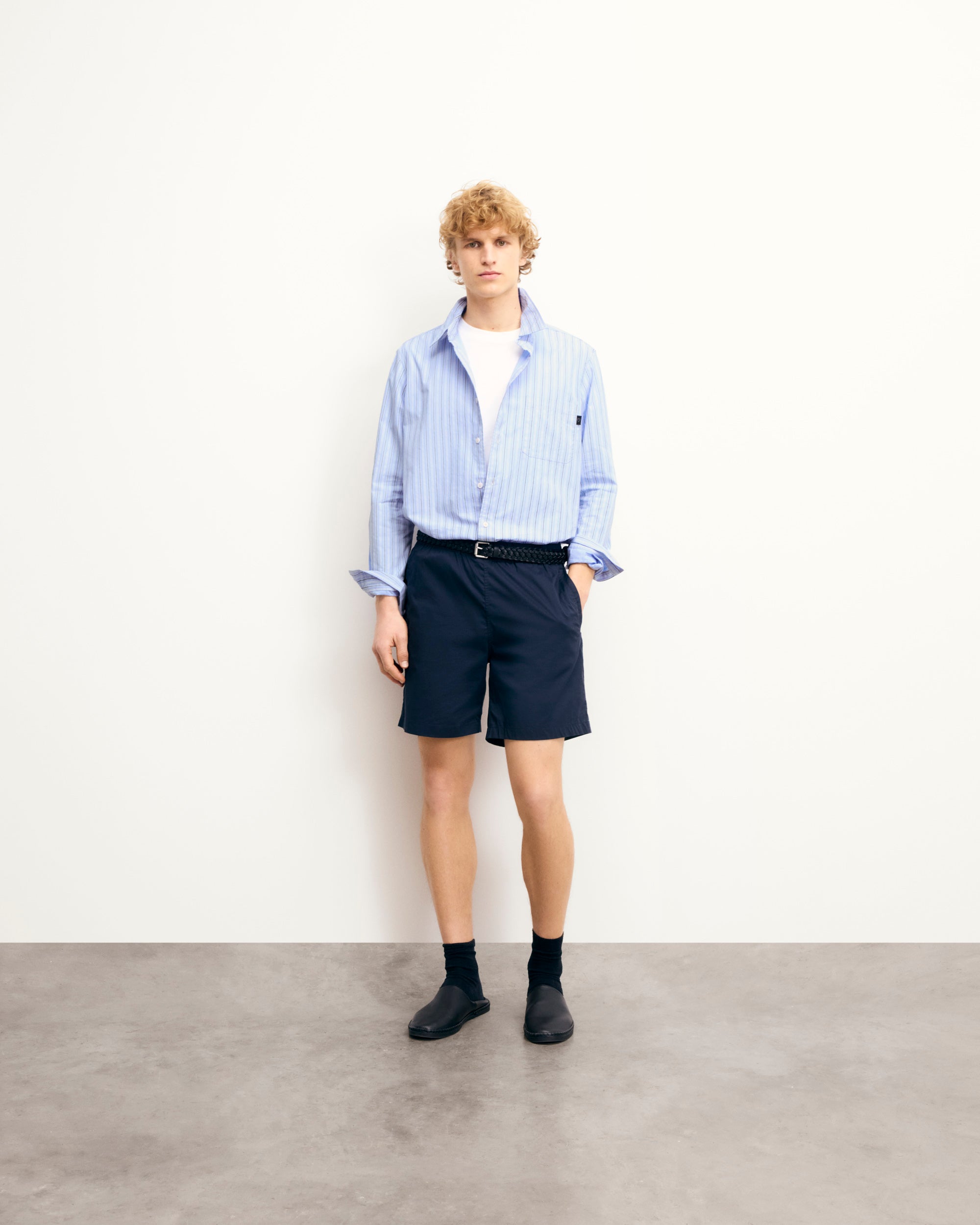 MULTI RAYURE BLEU CIEL / NEW / QTY : 51 / Chemise Manches Longues - Multi Rayure Bleu Ciel