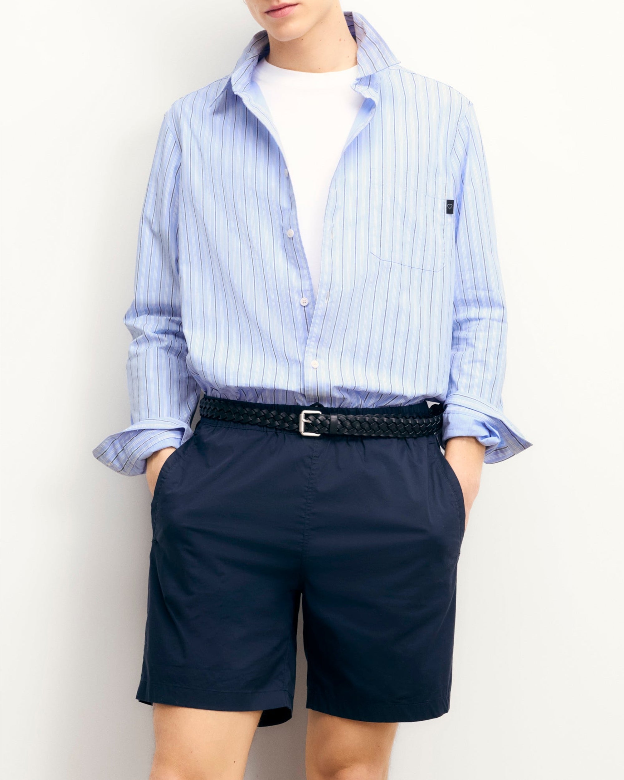 Chemise à manches longues - Multi Rayure Bleu Ciel