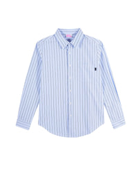 Chemise à manches longues - Multi Rayure Bleu Ciel