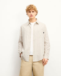 MULTI RAYURES BEIGE / NEW / QTY : 33 / Chemise Manches Longues - Multi Rayures Beige