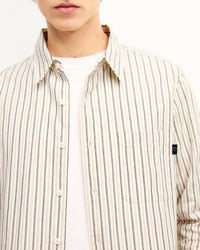 Chemise à manches longues - Multi Rayures Beige