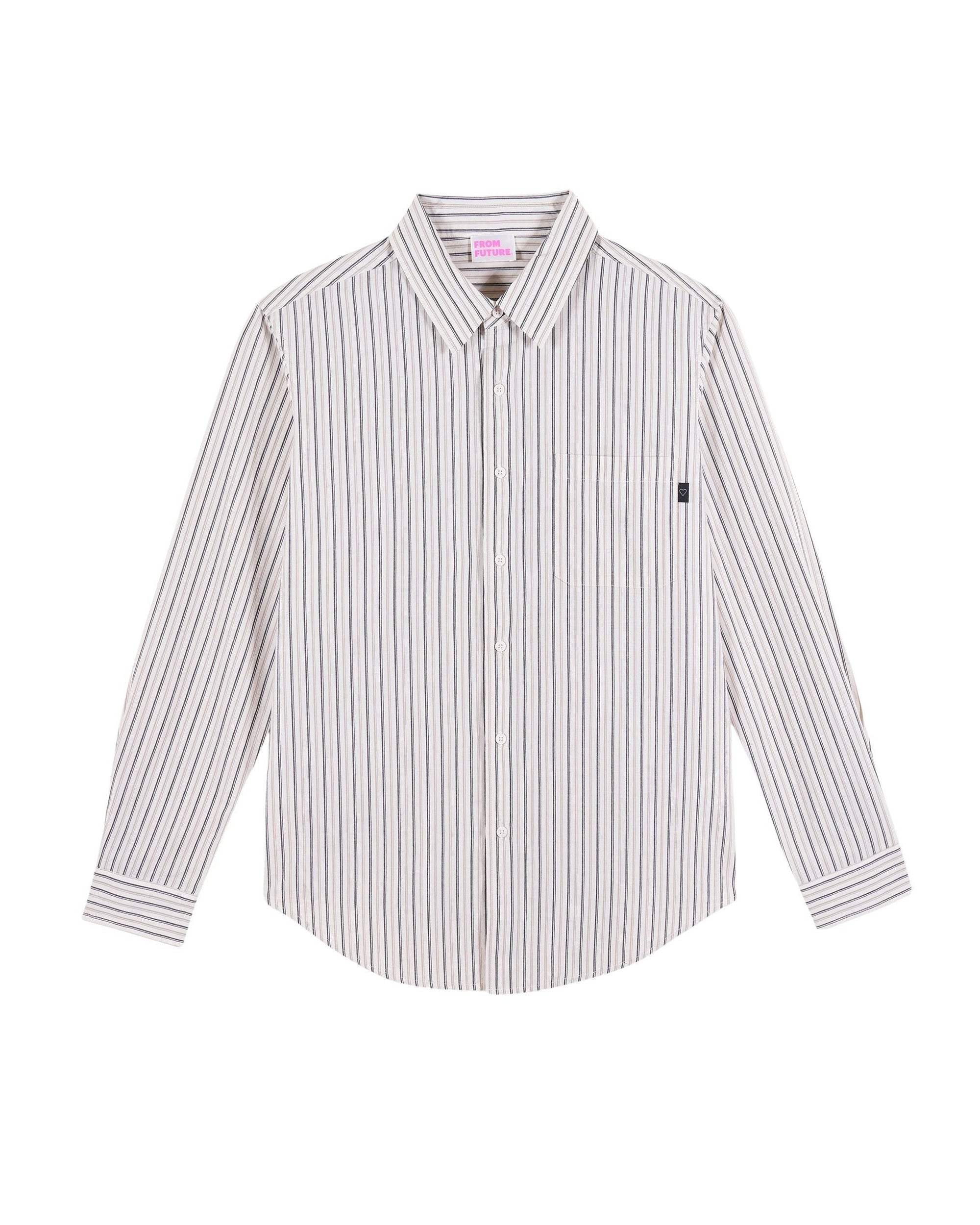 Chemise à manches longues - Multi Rayures Beige