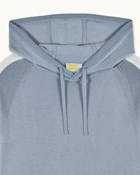 Hoodie bandes tricolores en laine - Grey Blue