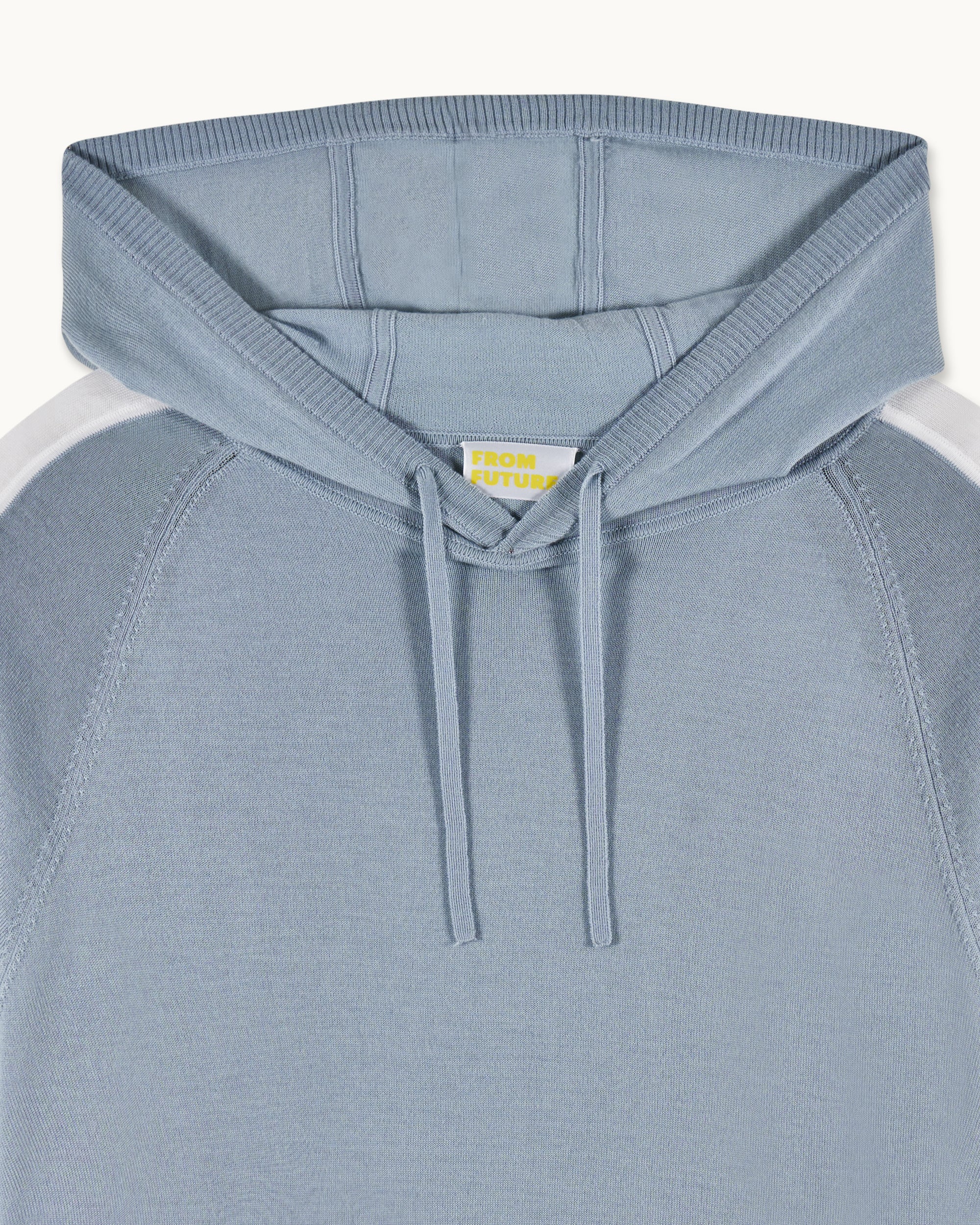 GREY BLUE / NEW / QTY : 61 / Pull Hoodie Bandes Tricolores aux Manches - Grey Blue