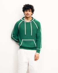 OCEAN GREEN / NEW / QTY : 35 / Pull Hoodie Liserés - Ocean Green