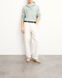 Pull à col camionneur zippé en cachemire - Storm Green