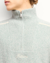 Pull à col camionneur zippé en cachemire - Storm Green