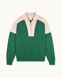 OCEAN GREEN / NEW / QTY : 59 / Pull Col Camionneur Bicolore - Ocean Green