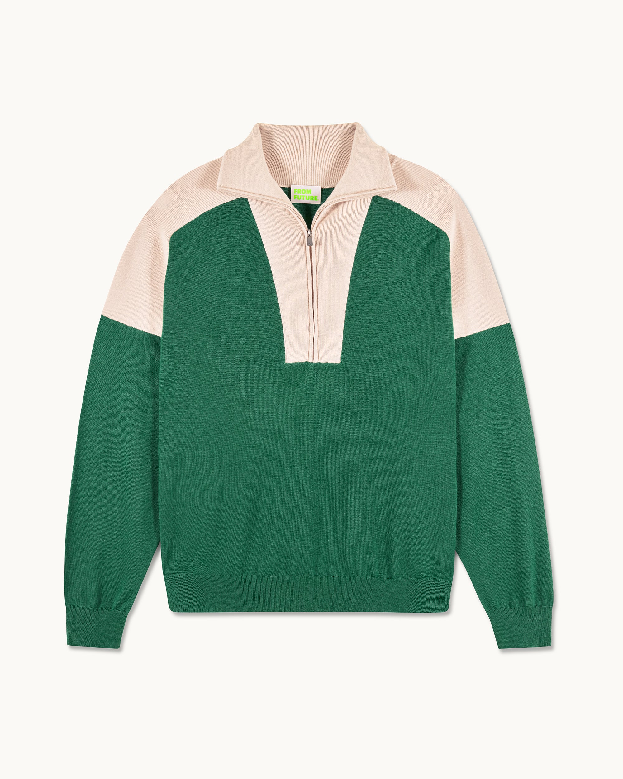 OCEAN GREEN / NEW / QTY : 59 / Pull Col Camionneur Bicolore - Ocean Green