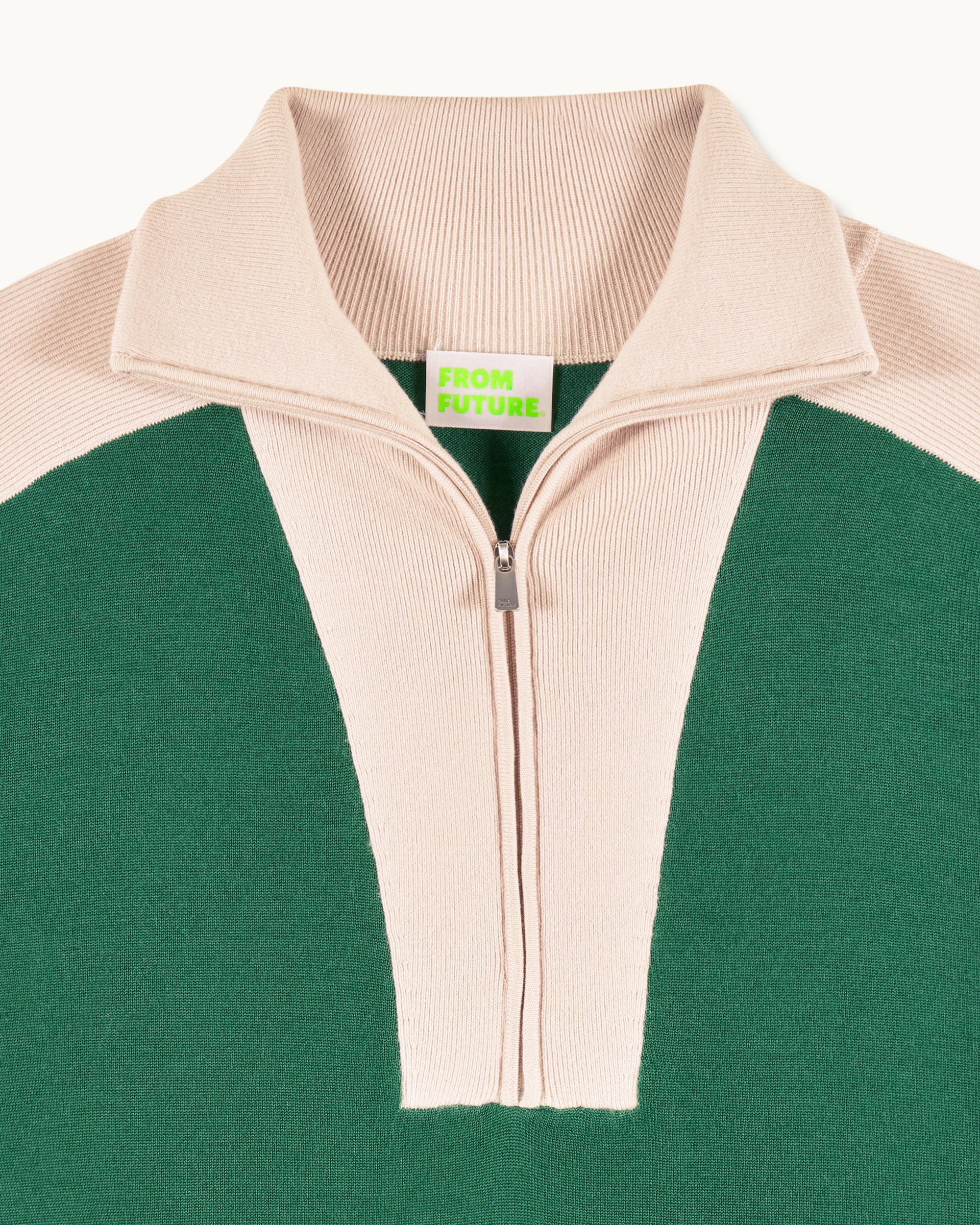 OCEAN GREEN / NEW / QTY : 59 / Pull Col Camionneur Bicolore - Ocean Green