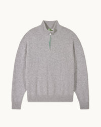 GRIS CHINE FONCE / NEW / QTY : 54 / Pull Col Camionneur Zip Contraste - Gris Chine Fonce