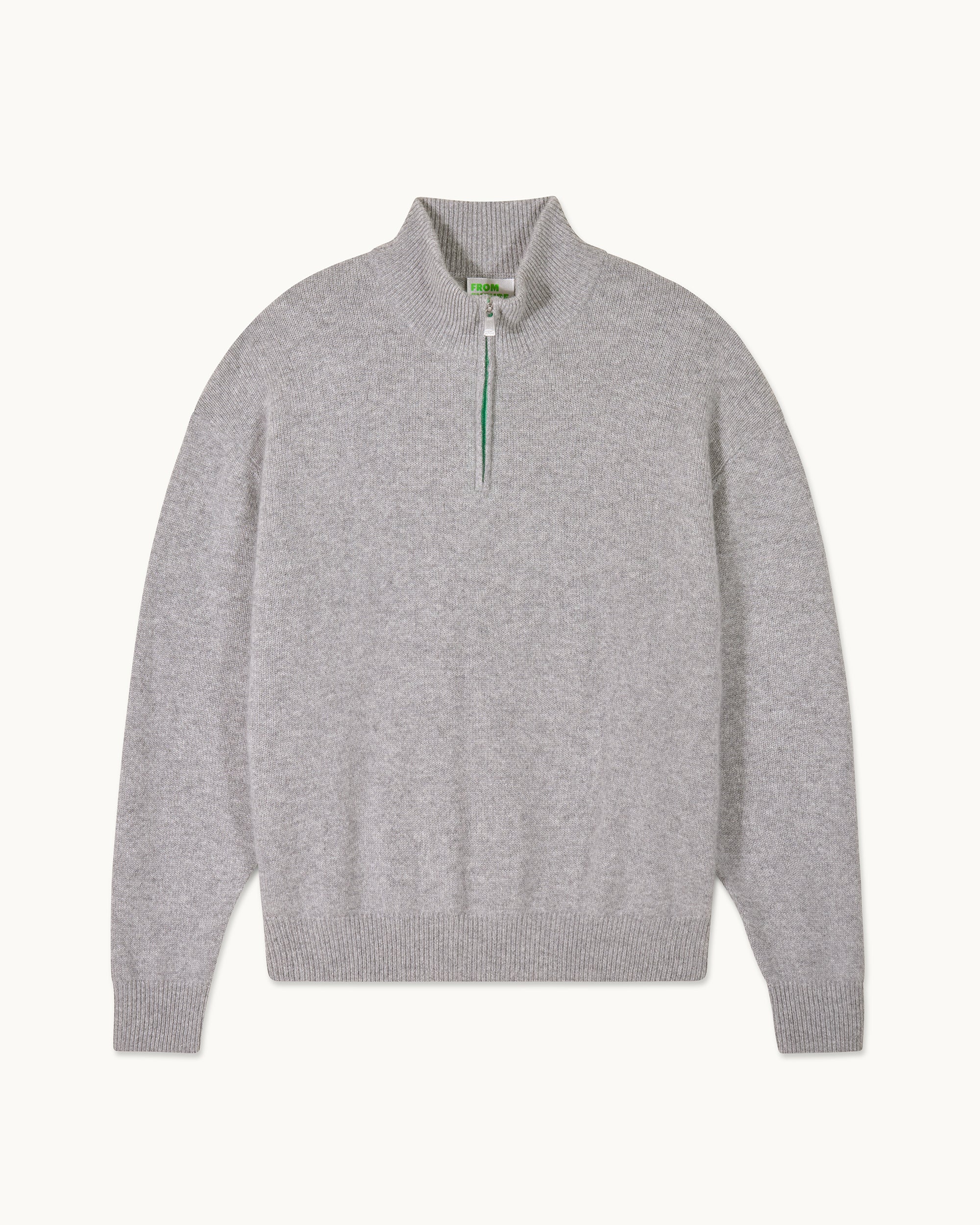 GRIS CHINE FONCE / NEW / QTY : 54 / Pull Col Camionneur Zip Contraste - Gris Chine Fonce
