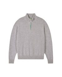 Pull à col camionneur zippé en cachemire - Gris Chiné Foncé