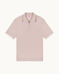 LIGHT BEIGE / NEW / QTY : 62 / Pull Col Polo Zippé - Light Beige