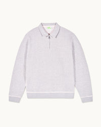 GRIS CHINE CLAIR / NEW / QTY : 30 / Sweatshirt Col Polo - Gris Chine Clair