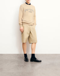 Pull à col rond Future Paris en cachemire - Beige Chiné