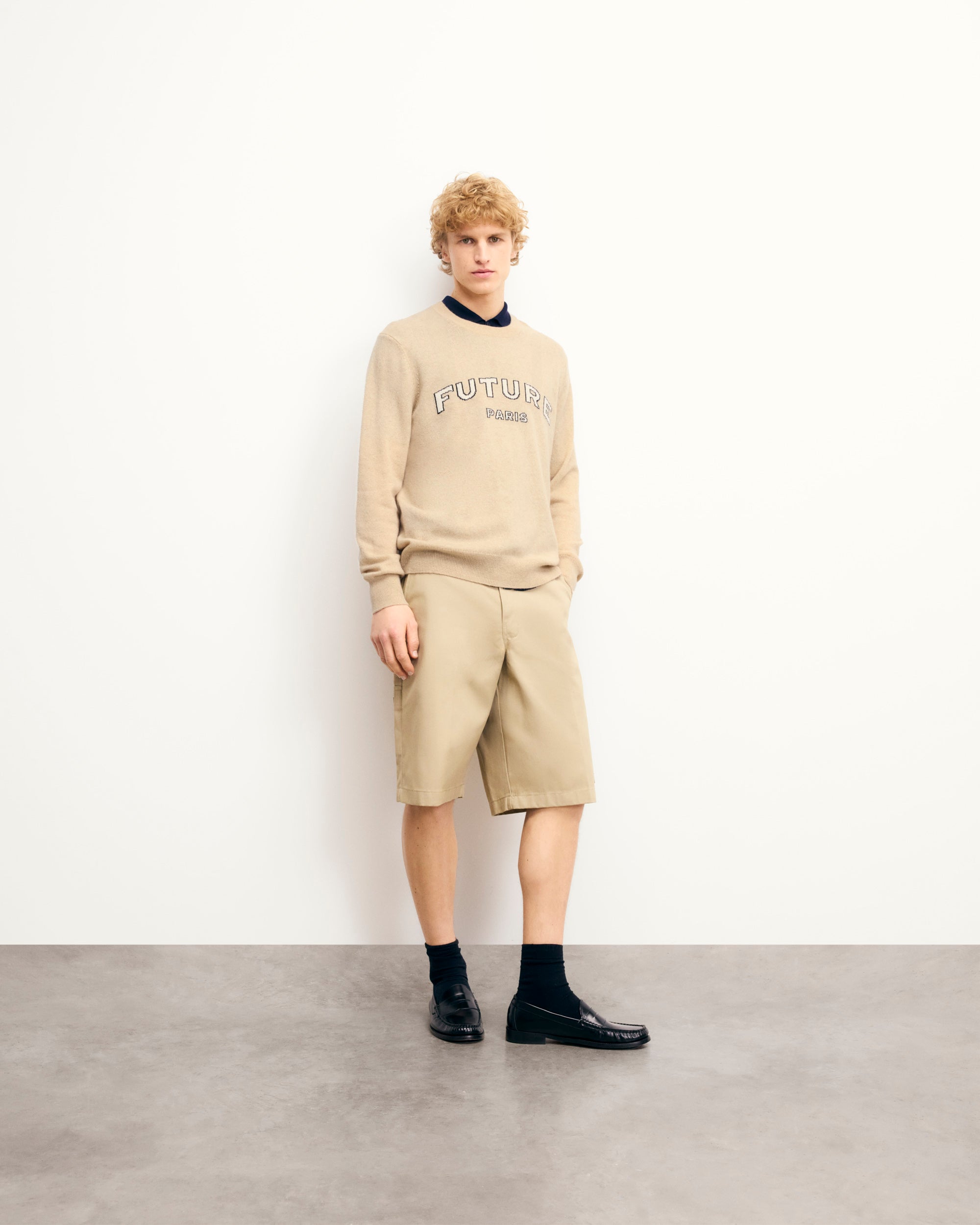 BEIGE CHINÉ / NEW / QTY : 126 / Pull Col Rond Future Paris - Beige Chiné