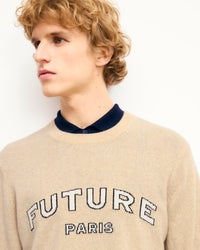 BEIGE CHINÉ / NEW / QTY : 126 / Pull Col Rond Future Paris - Beige Chiné