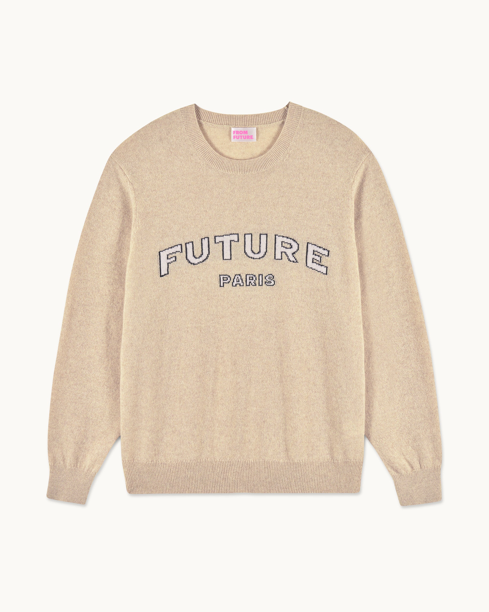 BEIGE CHINÉ / NEW / QTY : 126 / Pull Col Rond Future Paris - Beige Chiné