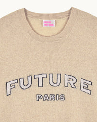 BEIGE CHINÉ / NEW / QTY : 126 / Pull Col Rond Future Paris - Beige Chiné