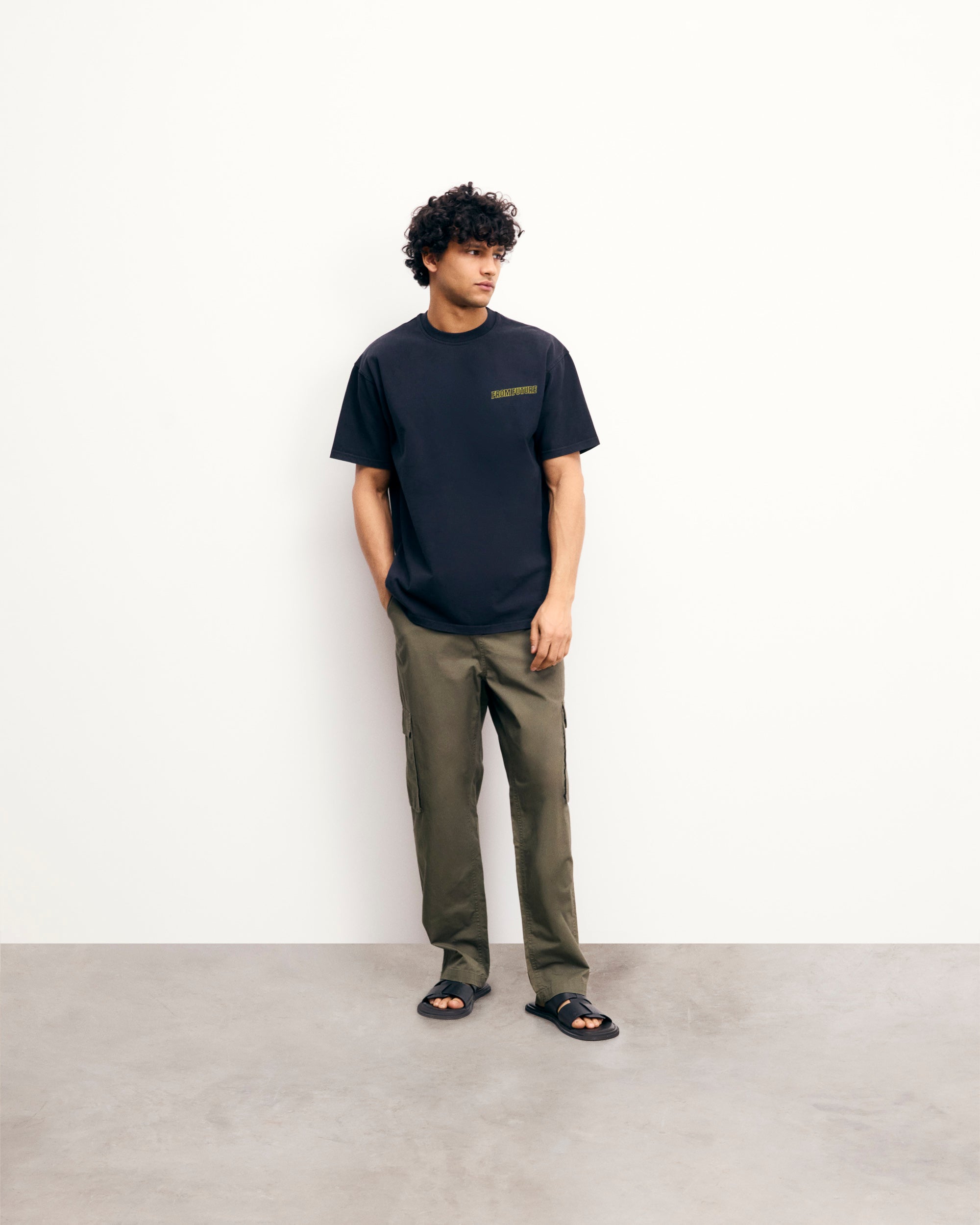 WASHED BLACK / NEW / QTY : 9 / T-shirt Col Rond Manches Courtes - Washed Black