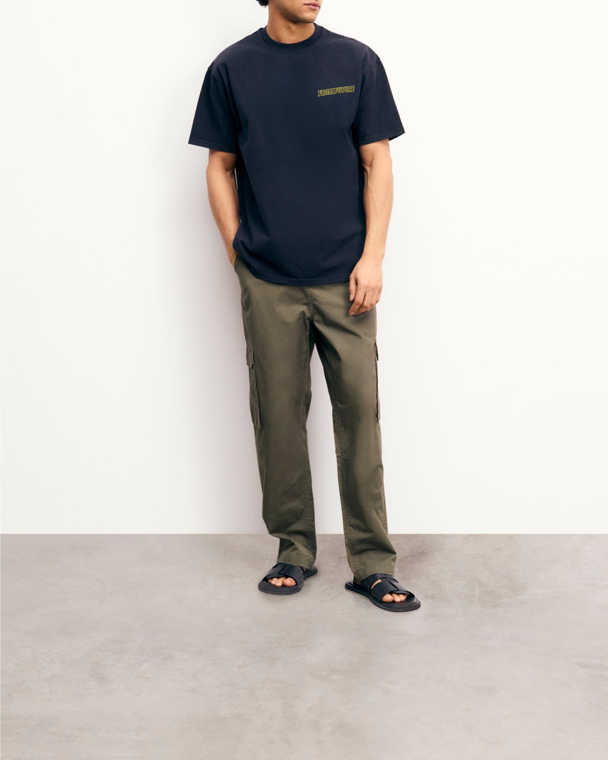 T-shirt à col rond - Washed Black