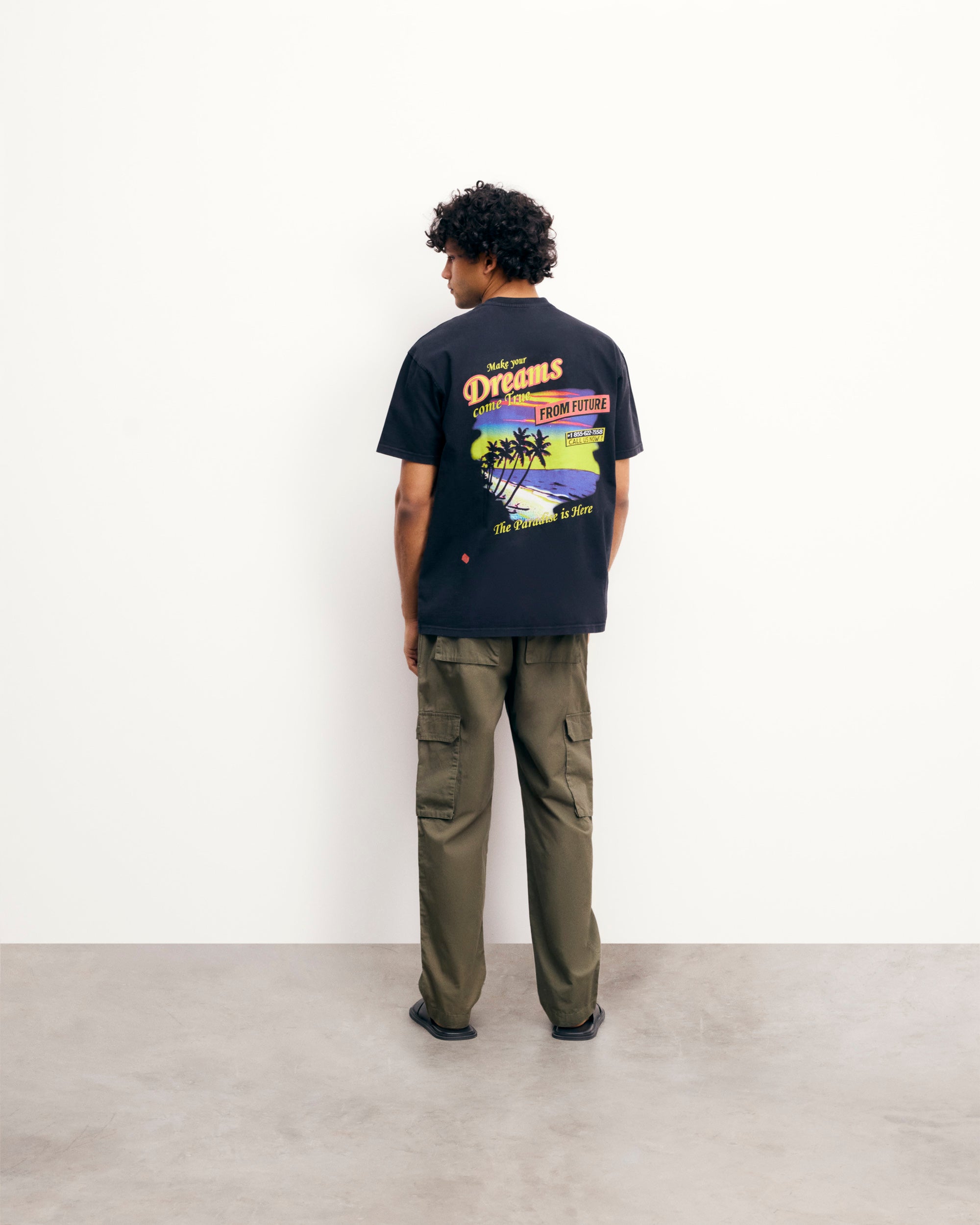 T-shirt à col rond - Washed Black