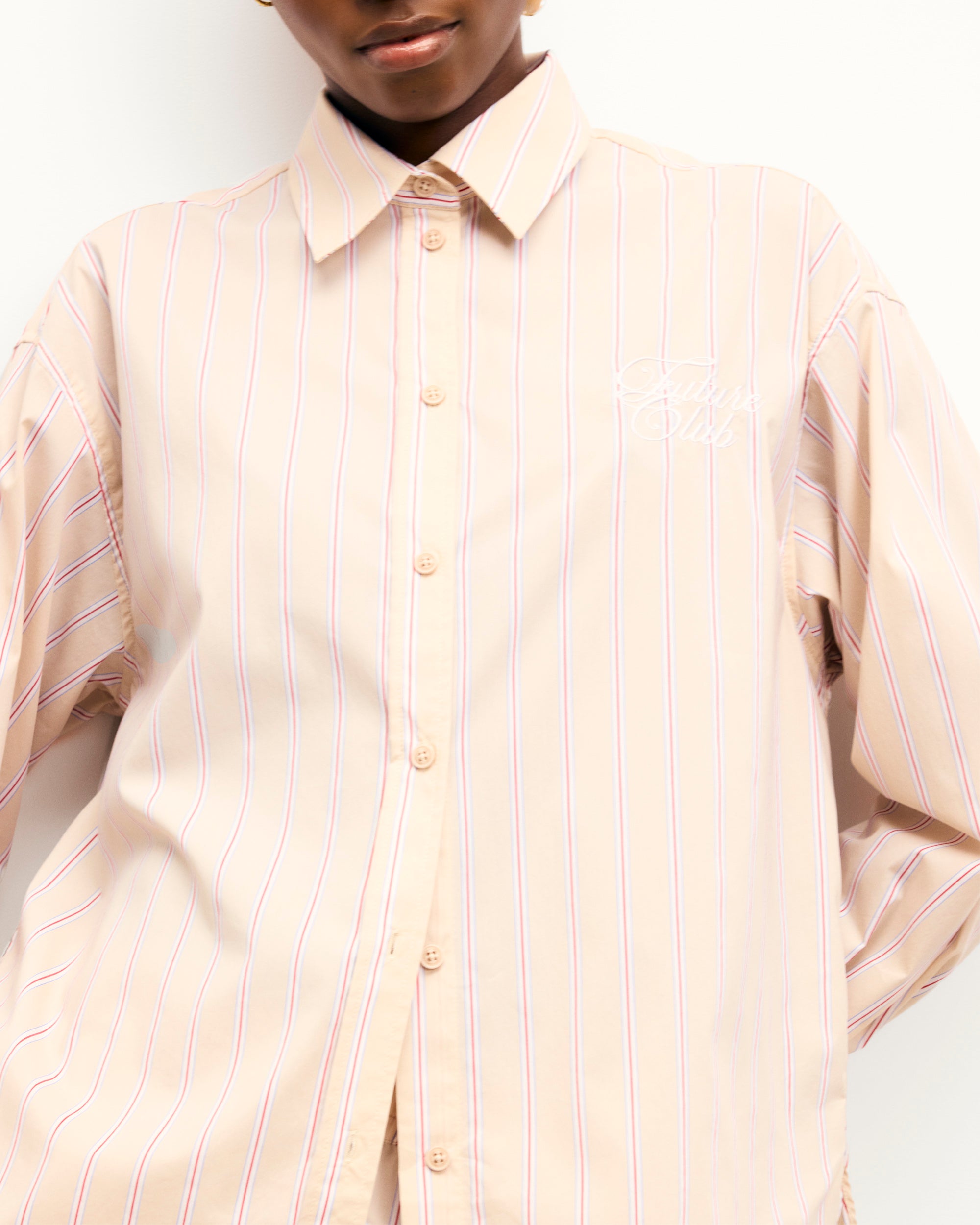 RAYURES BEIGE / NEW / QTY : 61 / Chemise Manches Longues - Rayures Beige