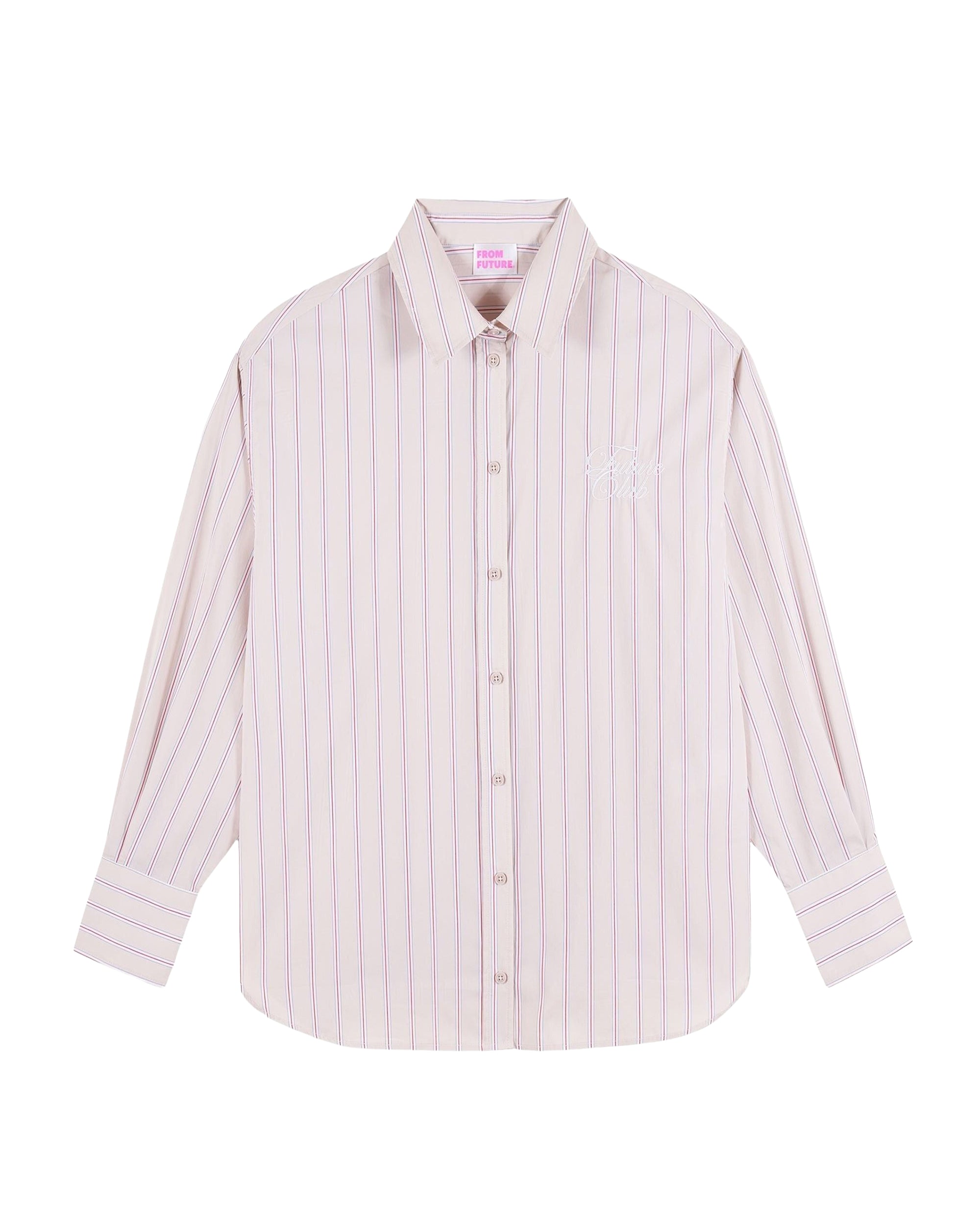 Chemise à manches longues - Rayures Beige