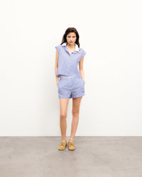 RAYURES BLEU / ROUGE / NEW / QTY : 50 / Chemise Sans Manches - Rayures Bleu / Rouge