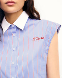 Chemise sans manches - Rayures Bleu & Rouge