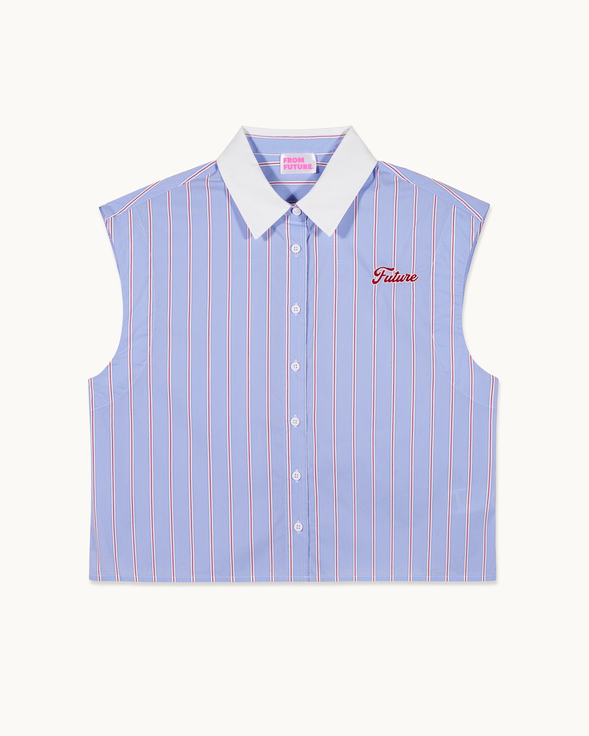 RAYURES BLEU / ROUGE / NEW / QTY : 50 / Chemise Sans Manches - Rayures Bleu / Rouge