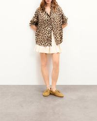Chemise à manches longues Gaby en soie - Leopard
