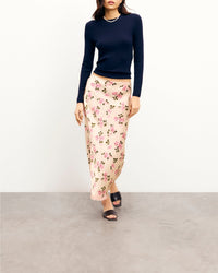 Jupe longue Malka en soie - Garden Romance