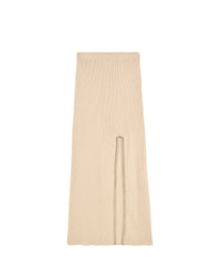 Long skirt with wool rhinestones - Light Beige