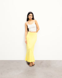 Y. ONLY PORTE / SKY YELLOW / NEW / QTY : 15 / Jupe Longue Strass - Sky Yellow