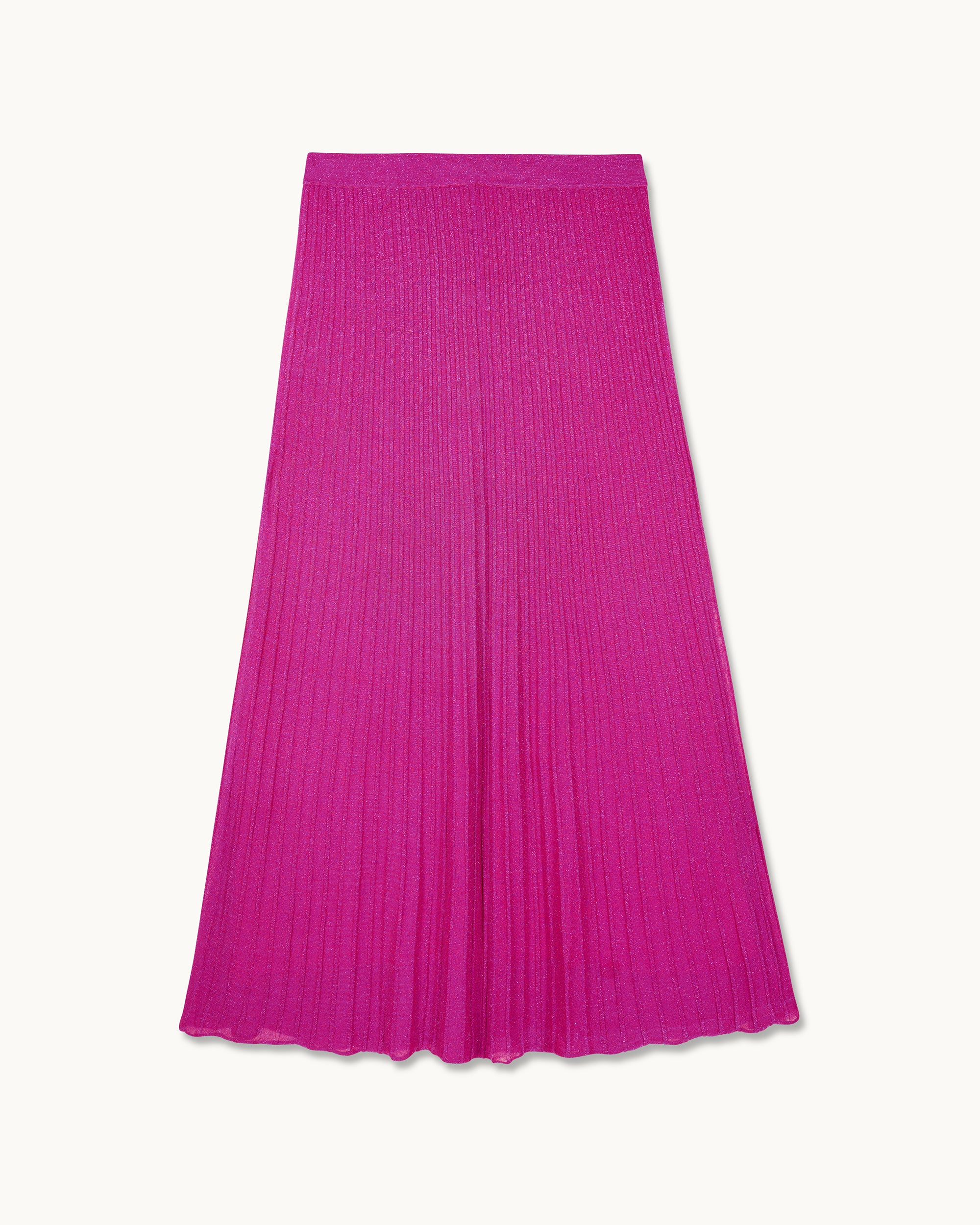 SHINY PINK / NEW / QTY : 48 / Jupe Mi Longue Lurex - Shiny Pink