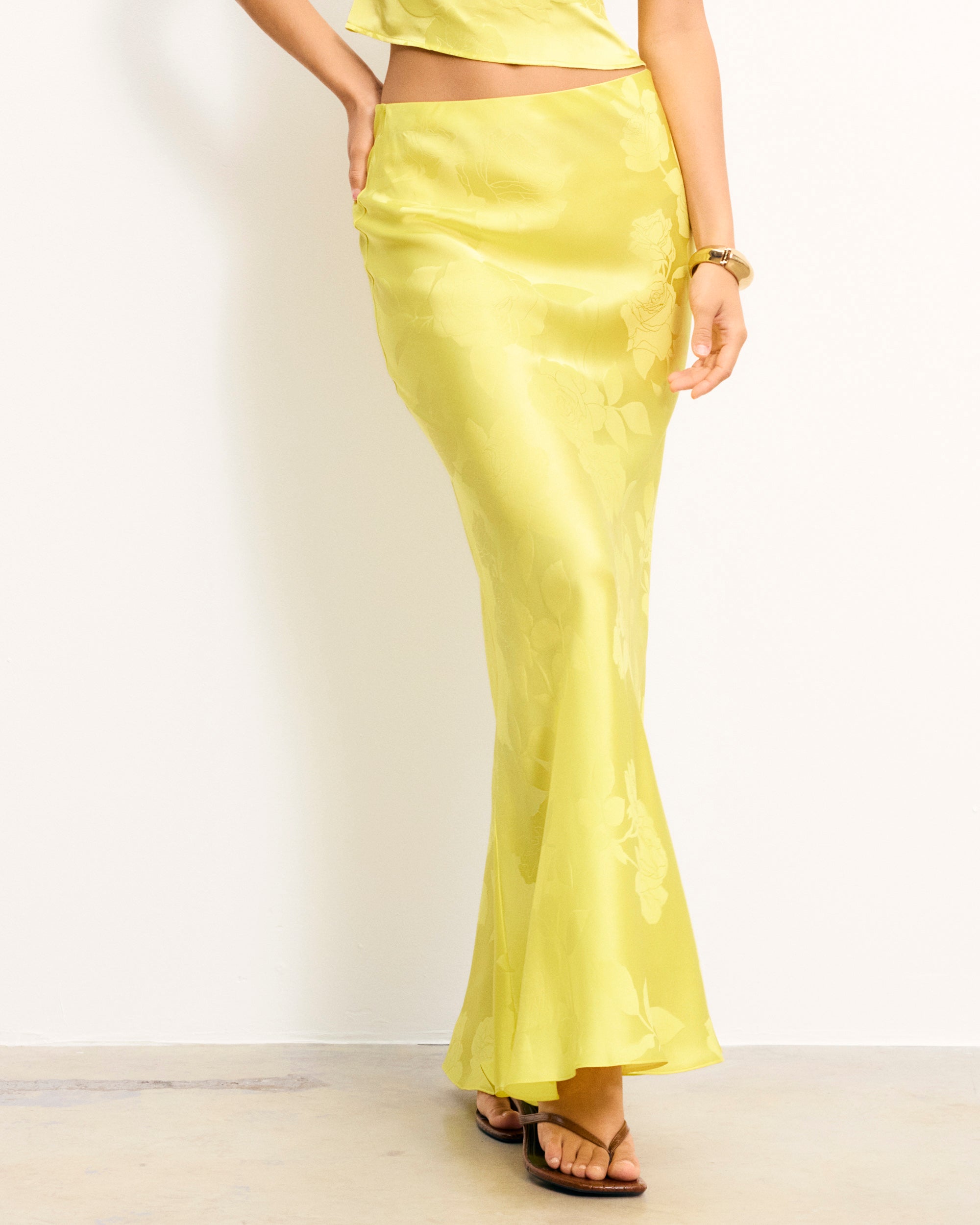 SUNSET YELLOW JACQUARD / NEW / QTY : 37 / Jupe Longue Rivka - Sunset Yellow Jacquard