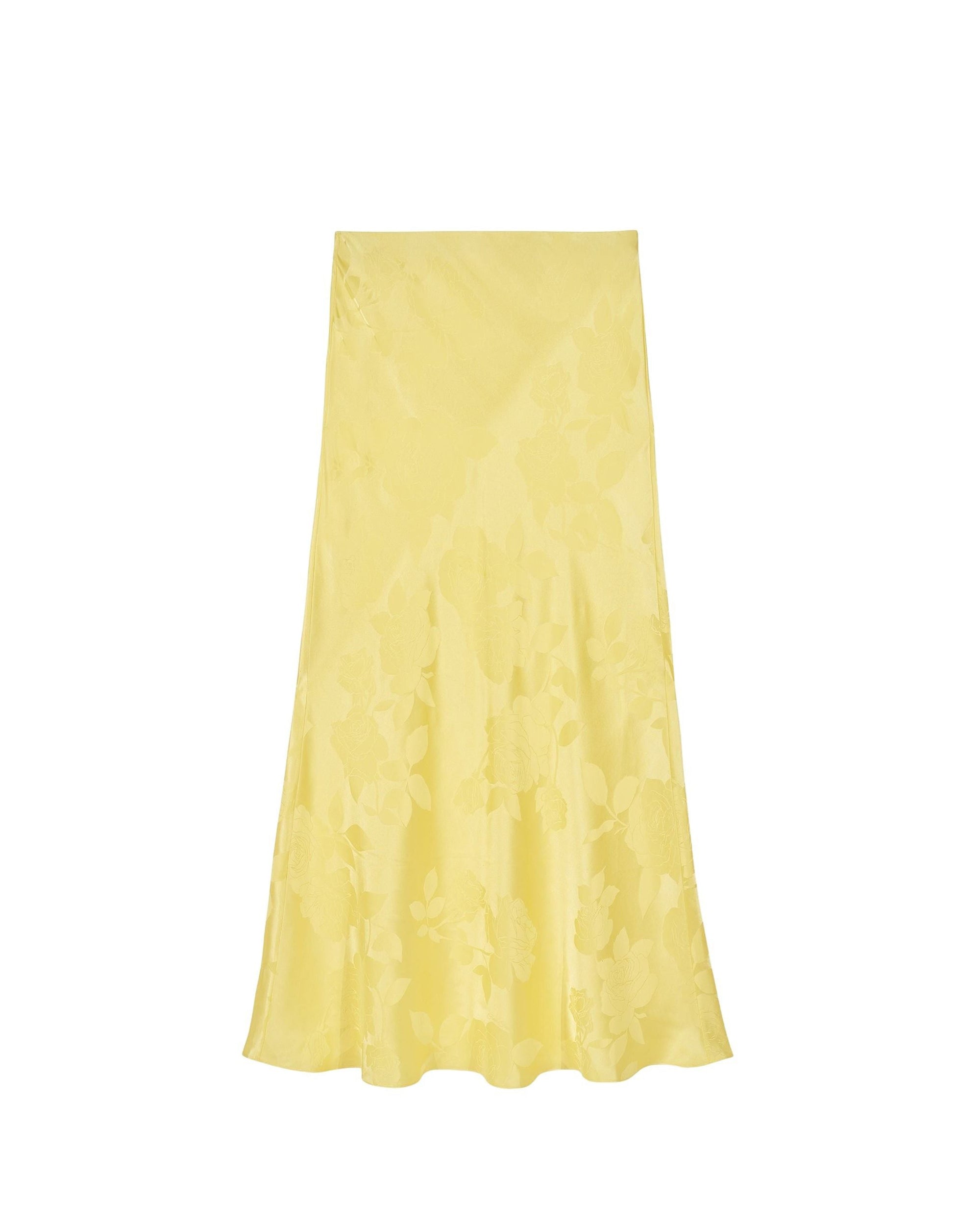 Jupe longue Rivka en soie - Sunset Yellow Jacquard