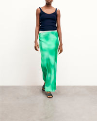 Jupe longue Rivka en soie - Fuzzy Green