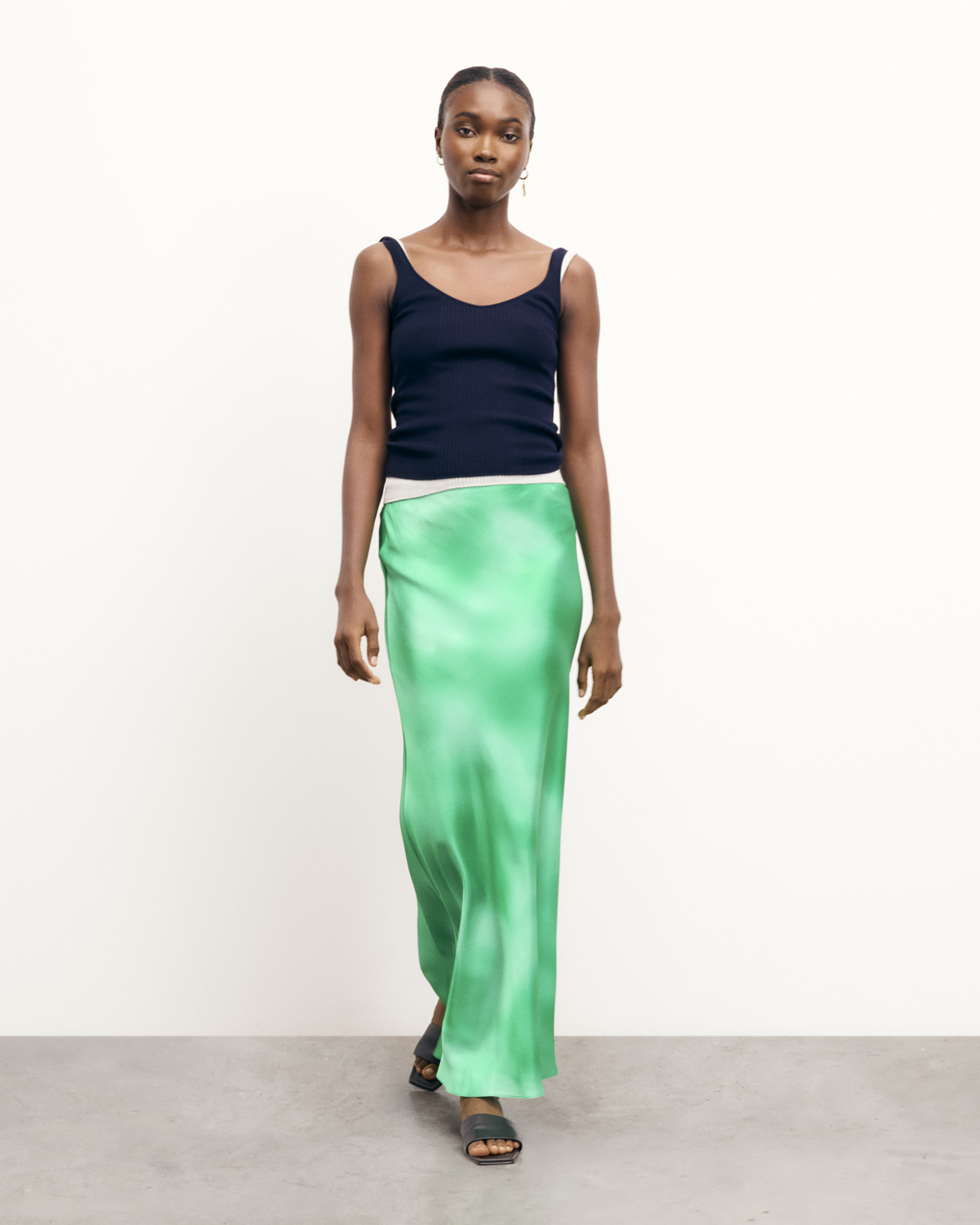 FUZZY GREEN / NEW / QTY : 66 / Jupe Longue Rivka - Fuzzy Green