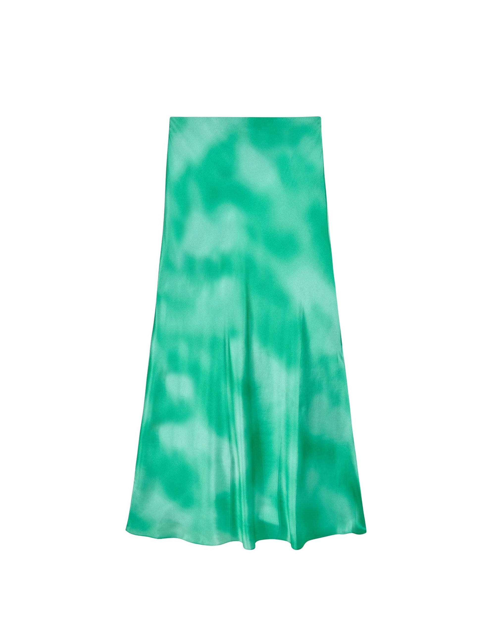 Jupe longue Rivka en soie - Fuzzy Green