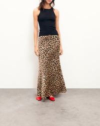 Jupe longue Rivka en soie - Leopard