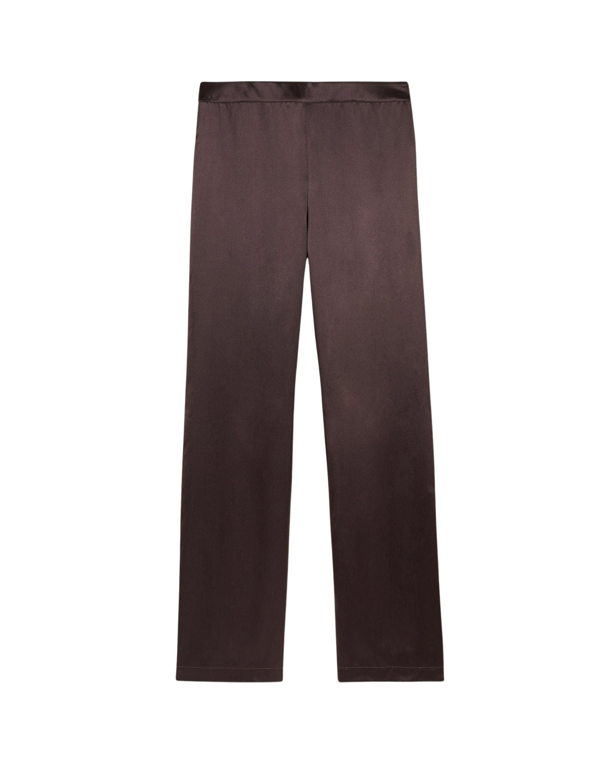 Pantalon large Adama en soie - Chocolat