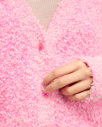Cashmere blend cropped cardigan - Fantasy Pink