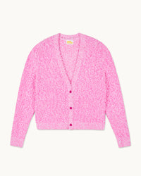 FANTASY PINK / NEW / QTY : 41 / Pull Cardigan Court Fil Fantaisie Contraste - Fantasy Pink