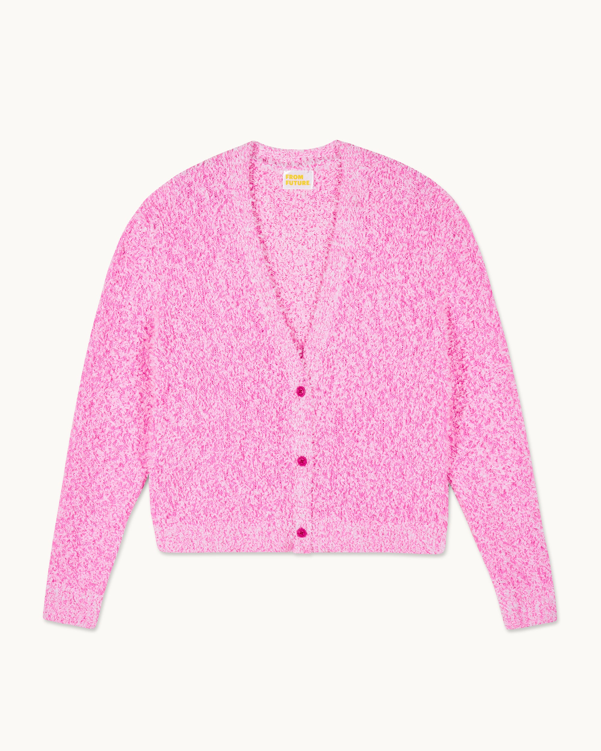 FANTASY PINK / NEW / QTY : 41 / Pull Cardigan Court Fil Fantaisie Contraste - Fantasy Pink
