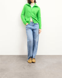 Gilet zippé en cachemire - Disco Green