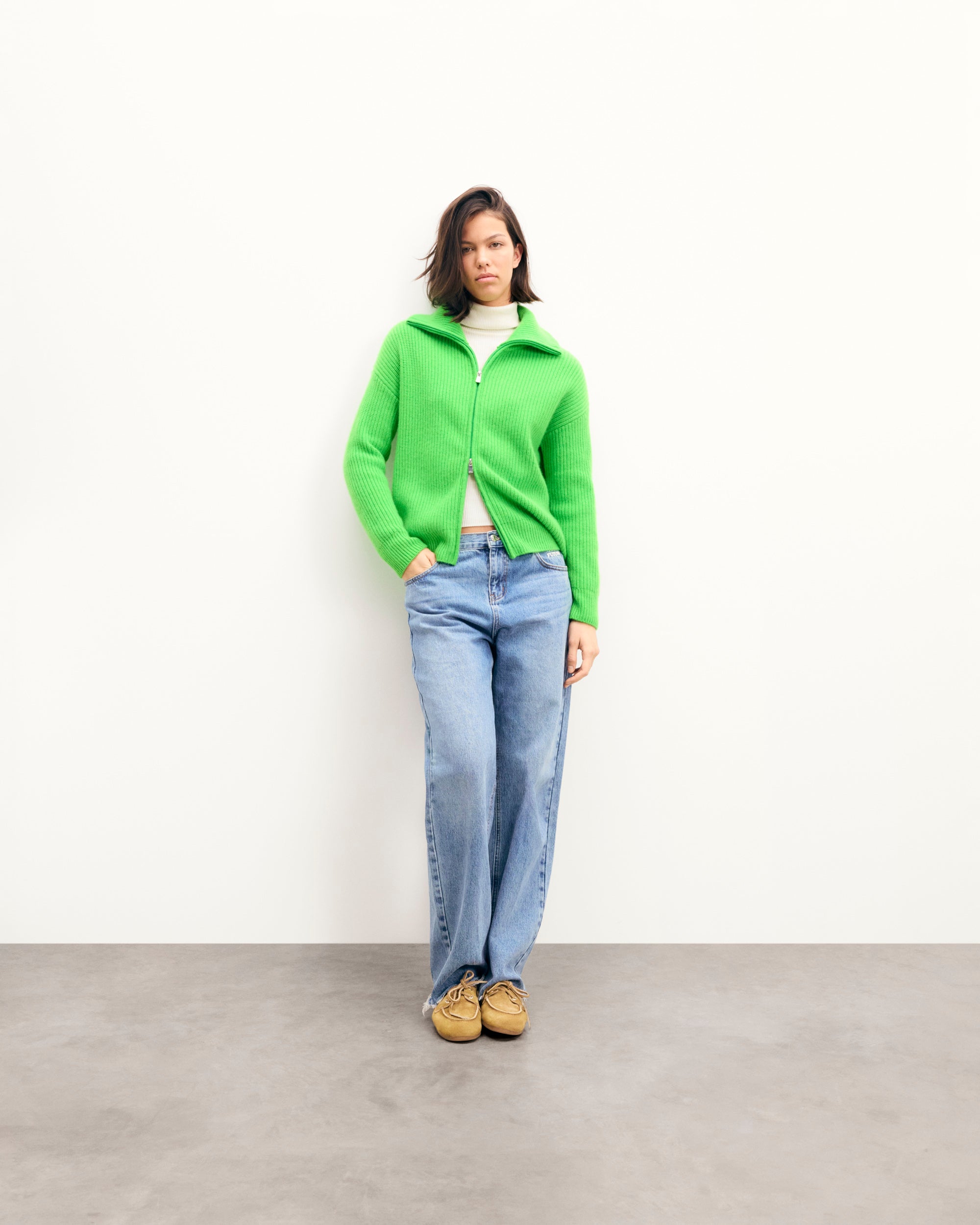 DISCO GREEN / NEW / QTY : 20 / Pull Gilet Zip Double Sens - Disco Green