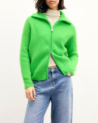 Gilet zippé en cachemire - Disco Green